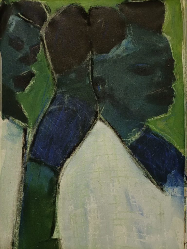 Ladies in Blue - Acrylic & charcoal on canvas - 60 X 80 - OUT